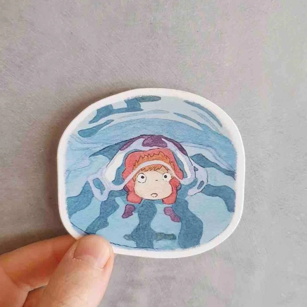 Sticker - Ponyo - Watercolor painting