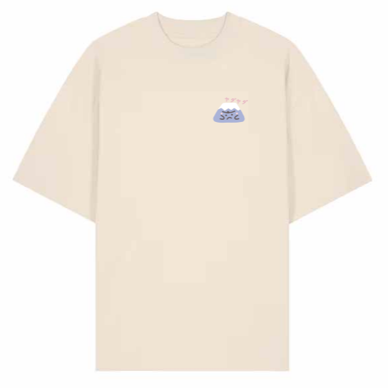 NEW ! T-shirt beige design devant et dos - les visages de Mt Fuji taille S