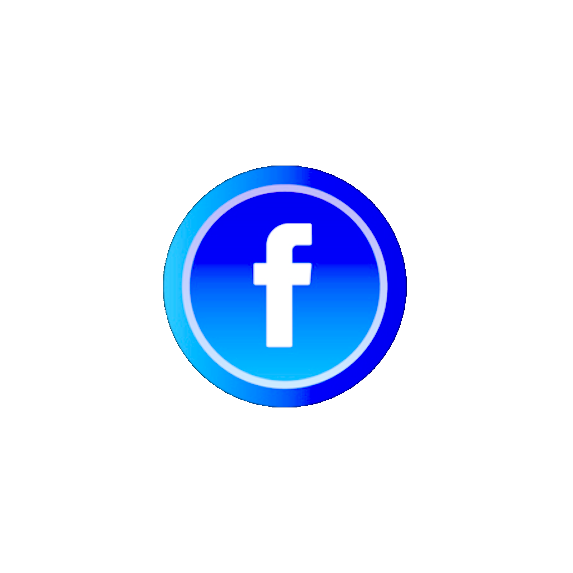 Blue Facebook logo with a motion blur effect on a black background.