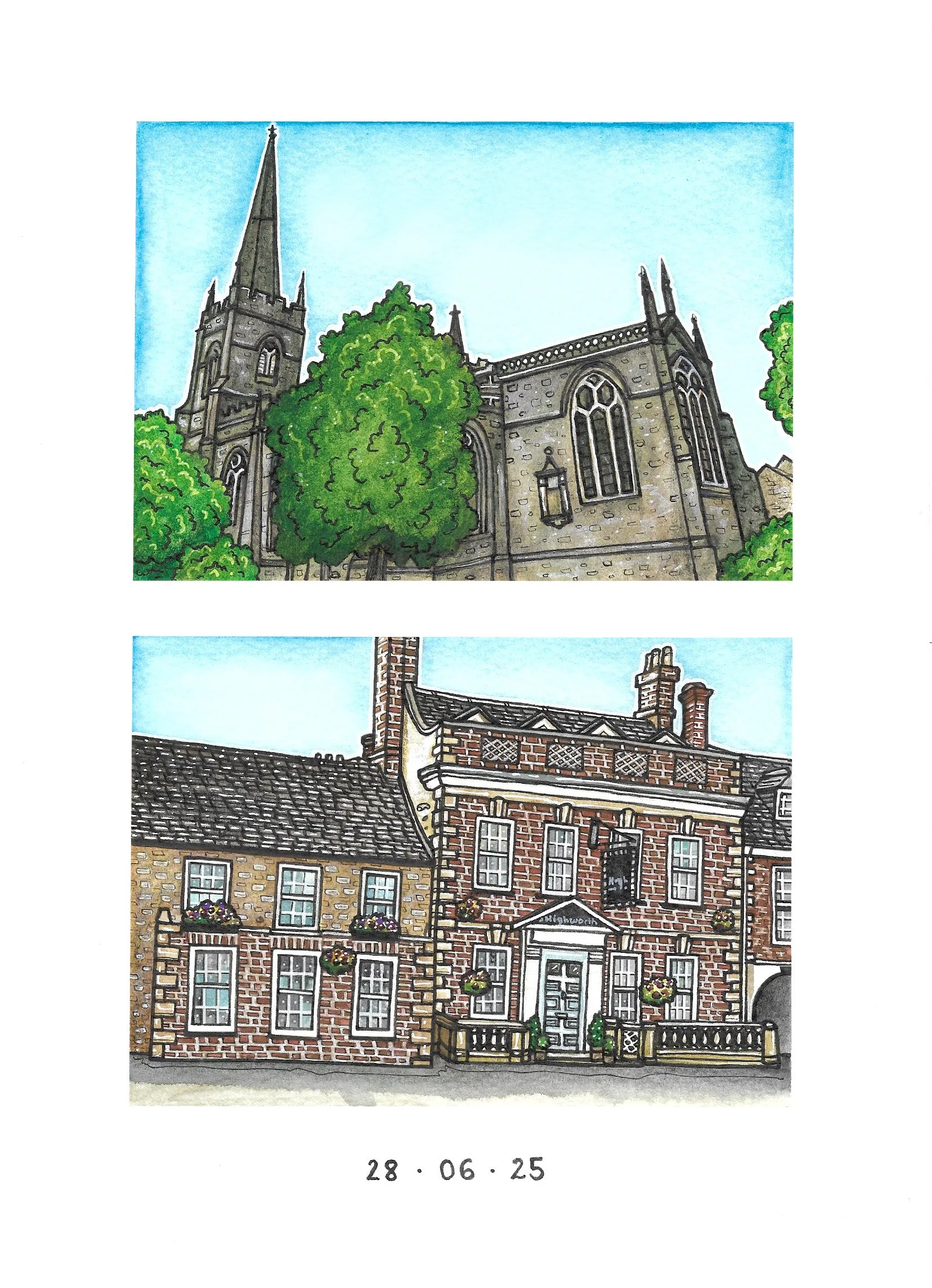 St Lawrence Church and The Highworth Hotel, Gloucestershire