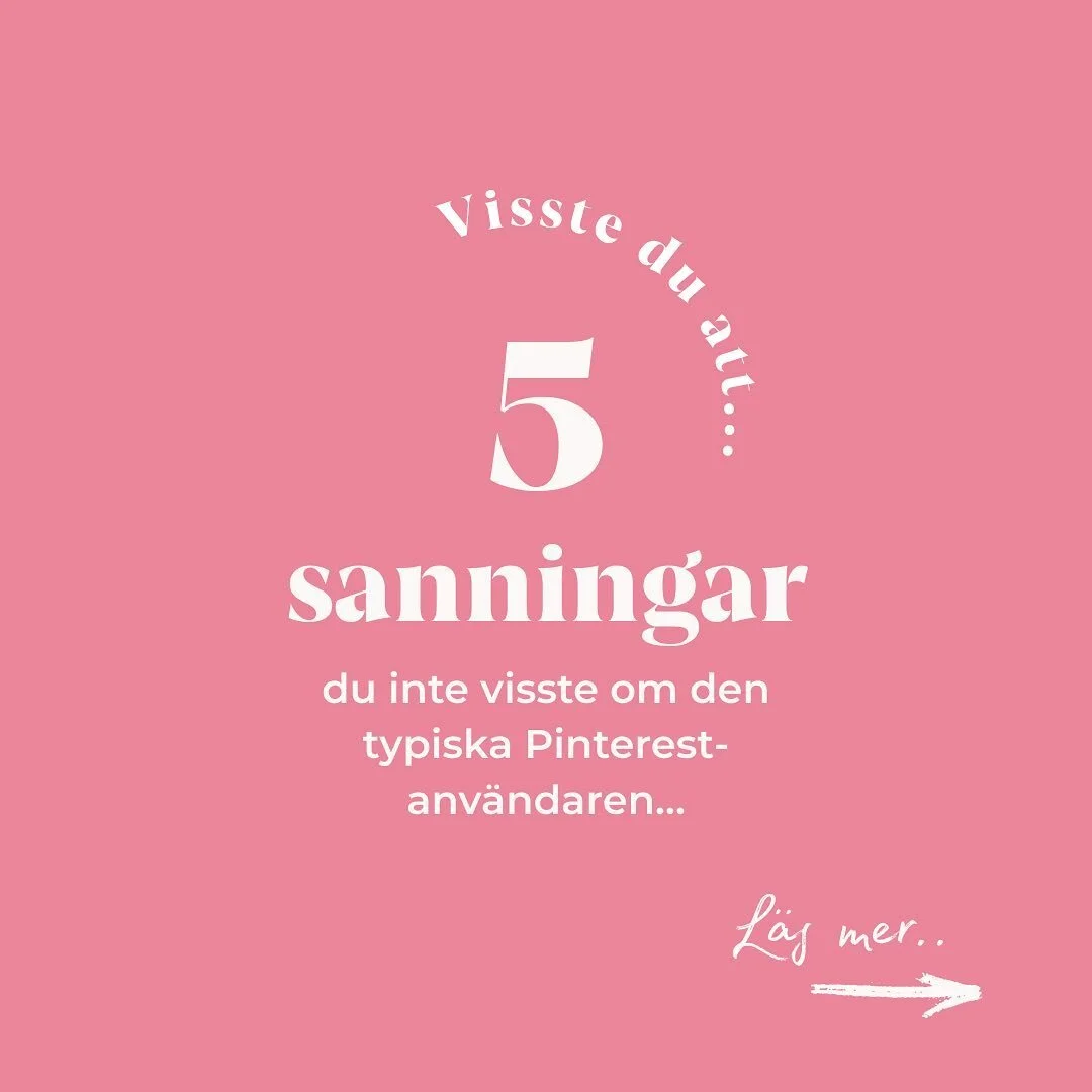 ✨ H&auml;r &auml;r 5 saker du kanske inte visste om den typiska Pinterest-anv&auml;ndaren:

1. Den typiska Pinterest-anv&auml;ndaren spenderar dubbelt s&aring; mycket pengar per m&aring;nad p&aring; online shopping j&auml;mf&ouml;rt med genomsnittet.