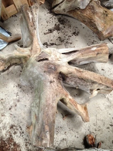 Sandblasting in action after 12-18 months drying