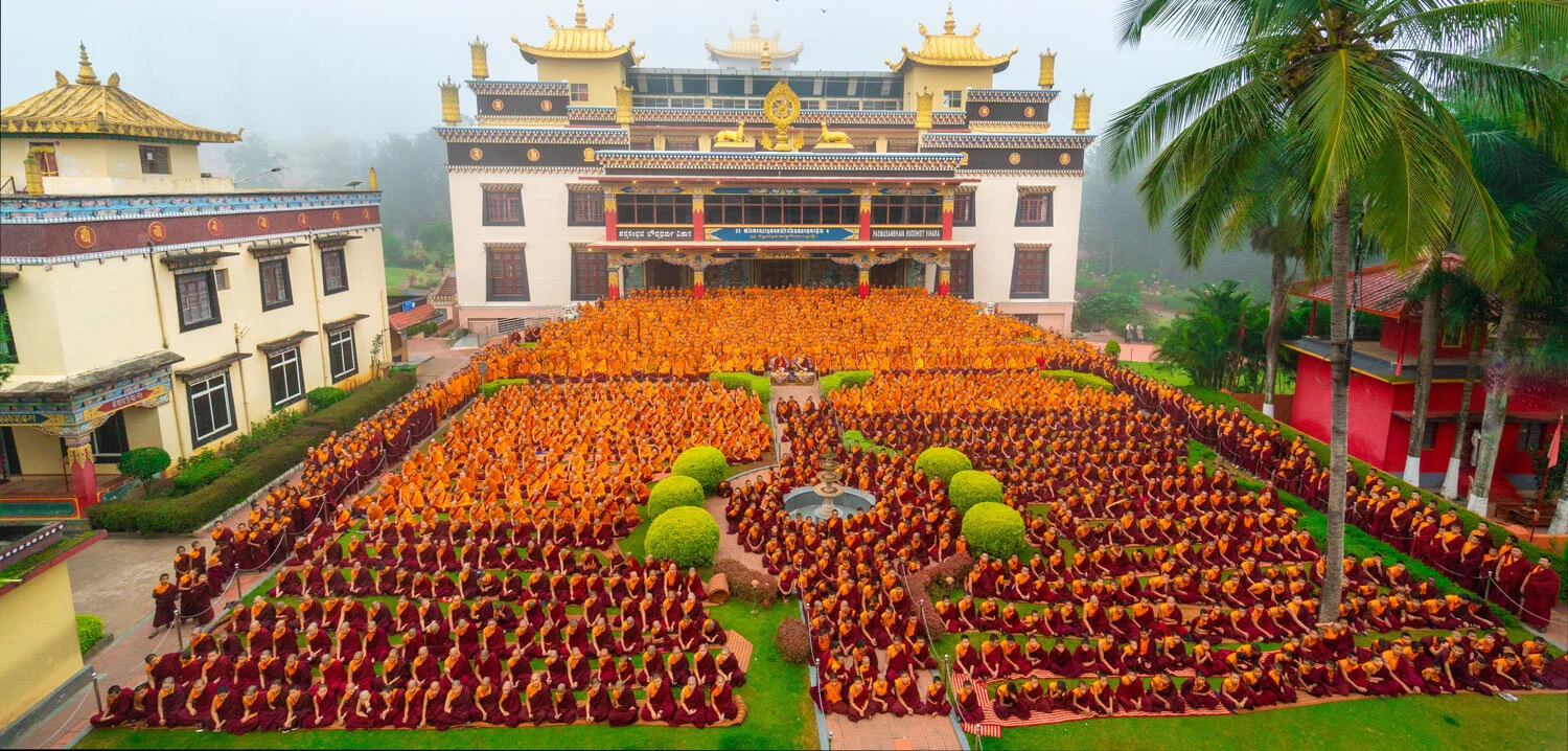 Namdroling Monastery in Bylakuppe, South India.