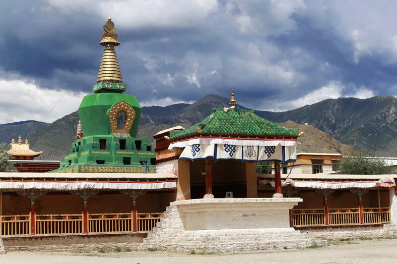 Green stupa in Samye, the first monastery in Tibet