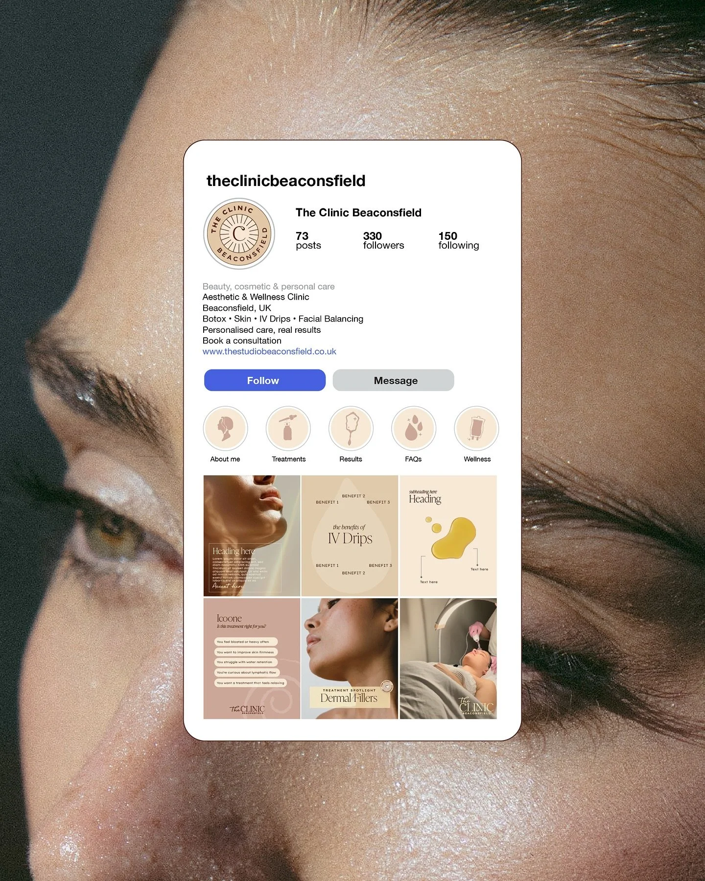 ✨ Brand reveal: The Clinic Beaconsfield ✨
A complete rebrand for a high-street aesthetic &amp; wellness clinic.

This project for @theclinicbeaconsfield was all about creating a visual identity that feels safe, expert-led and luxurious while still ke