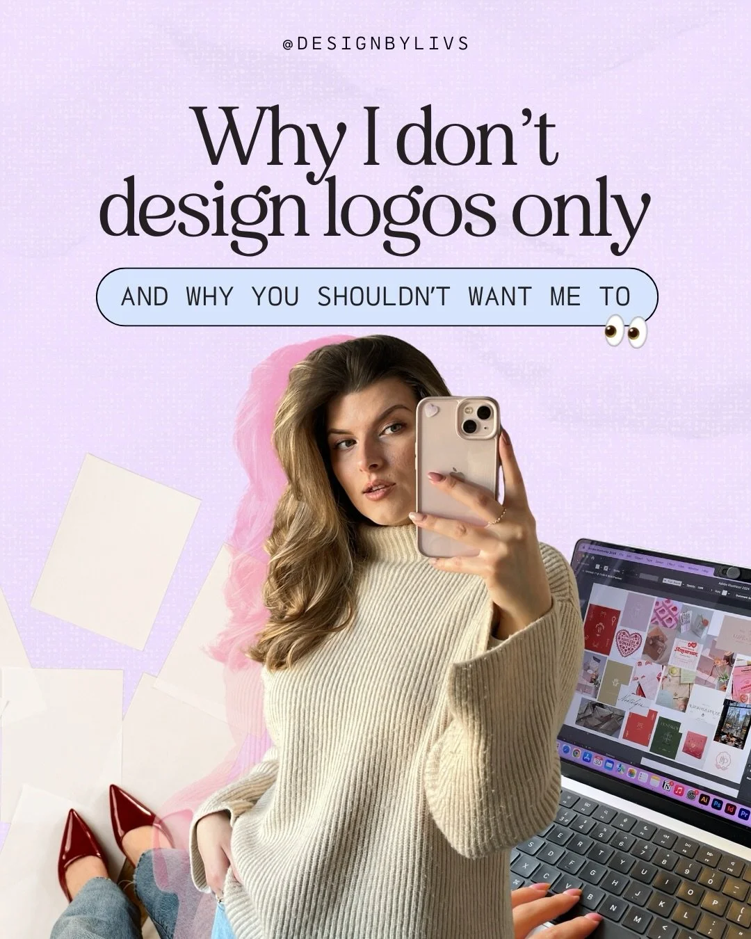 A lot of my clients are pleasantly surprised when they find out that designing the visuals is actually the last part of my process.
 Before we even touch colours or fonts, we build the foundations together, aka the ✨brand strategy✨

The word &lsquo;s