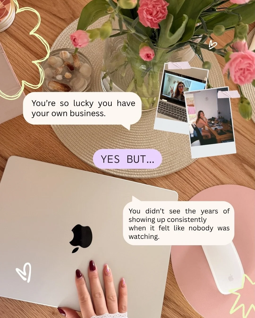 Socials tend to be a highlight reel but everything has it&rsquo;s own waves of up and down. 

Can you relate? What&rsquo;s something you would add to the list? 💛

#branddesigner #graphicdesigner #creativeprocess #branding #creativejourney