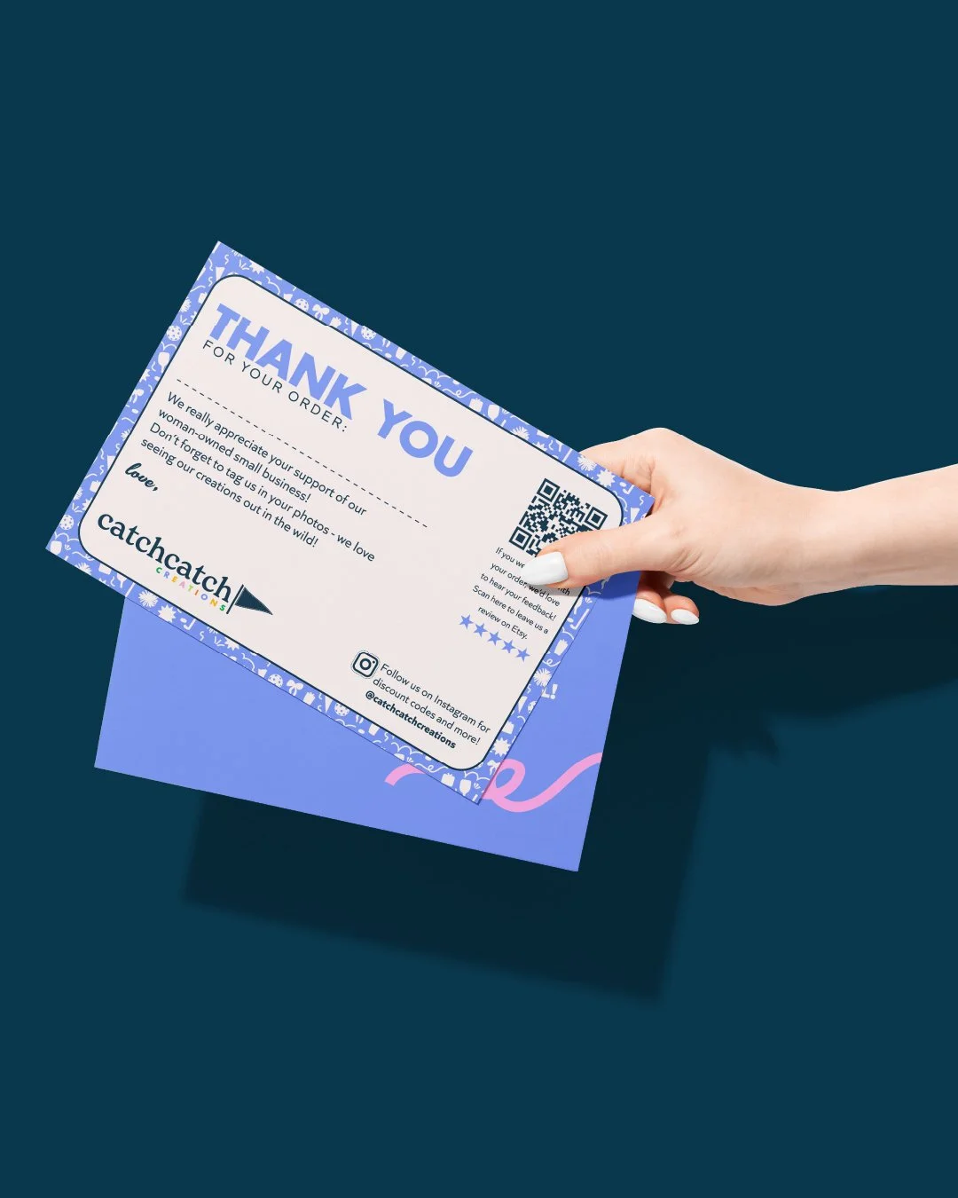 Thank you card design for CatchCatch Creations.