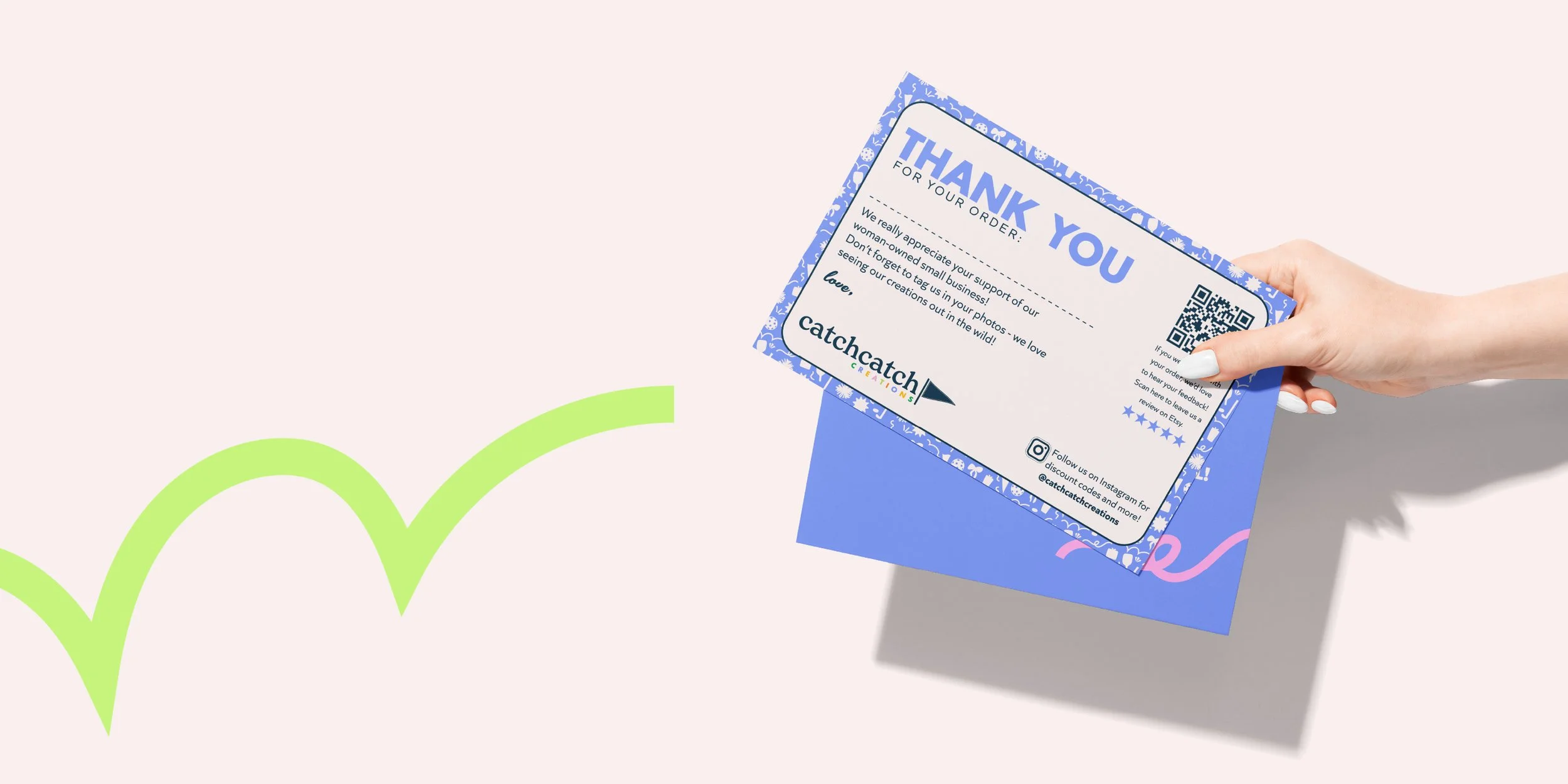 CatchCatch Creations playful and premium thank you card design.