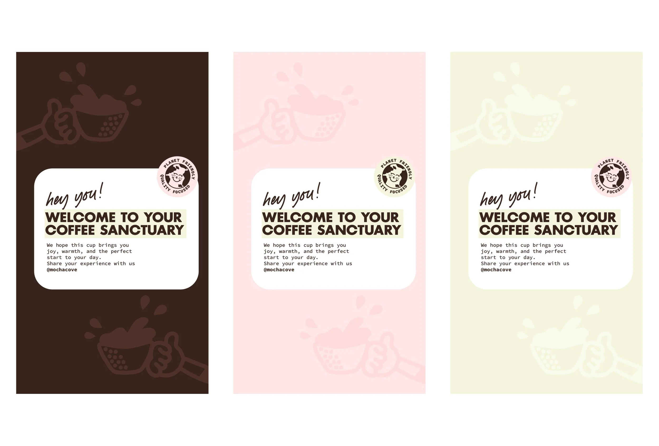 Social Media template designs for Mocha Cove.