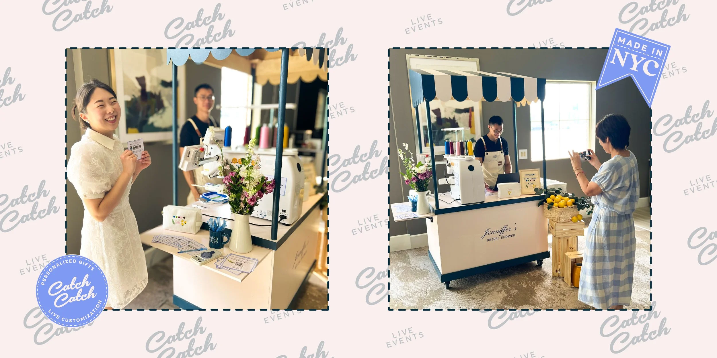 CatchCatch Creations mobile cart design for NYC Live Embroidery Events Cart & Brand Activations.