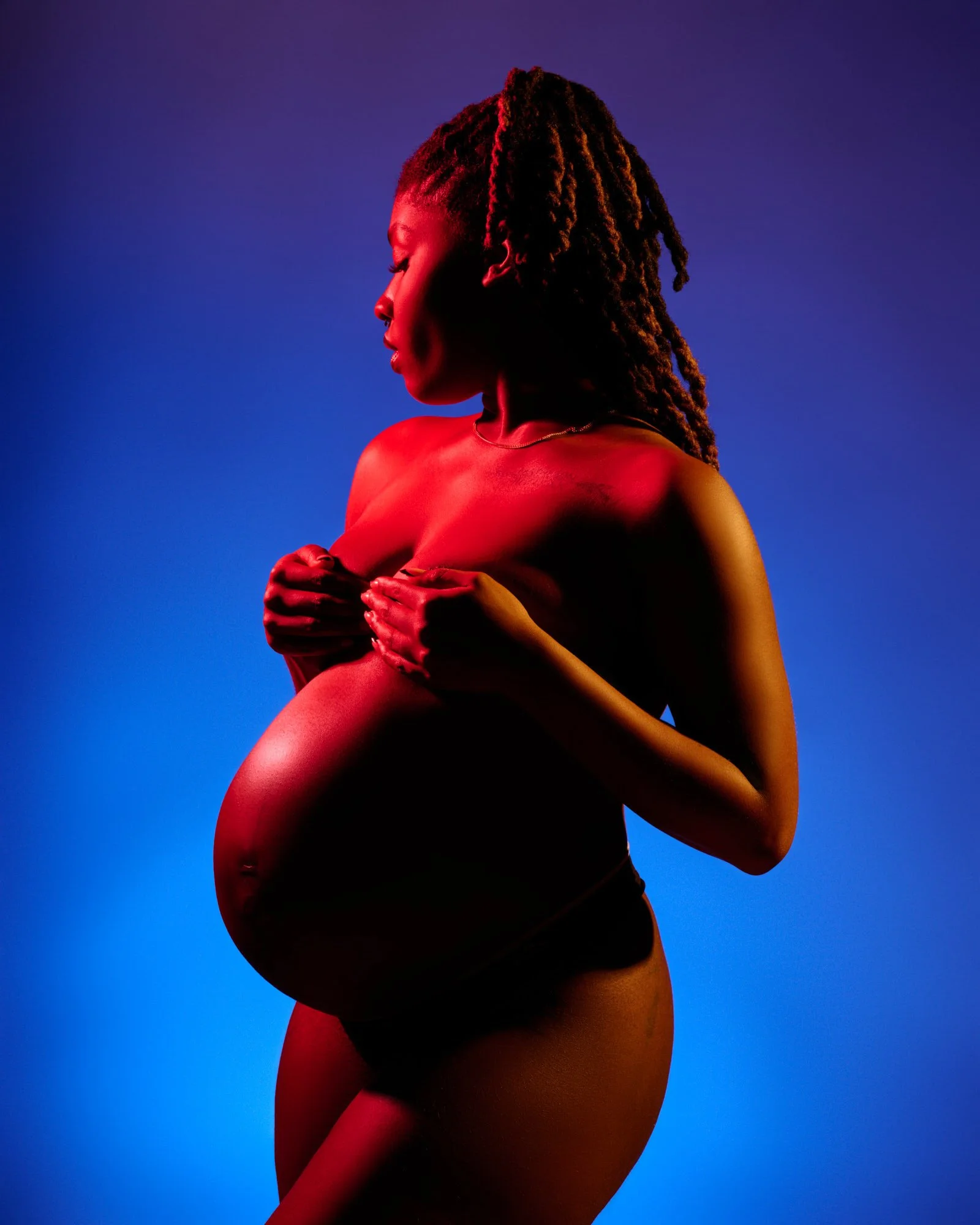 Sai-Ja during her studio maternity session in Denver, Colorado.