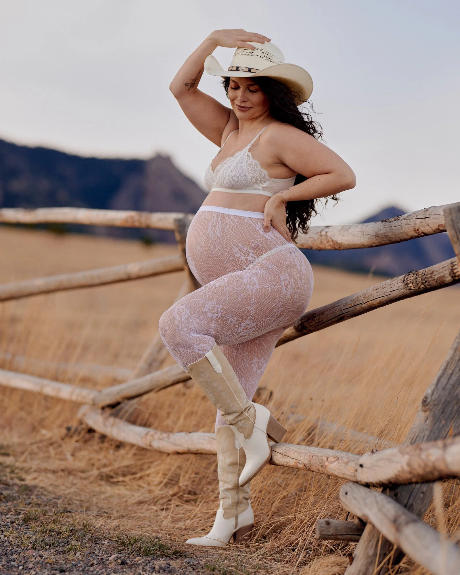 Jacqueline during her outdoor maternity session in Colorado.
