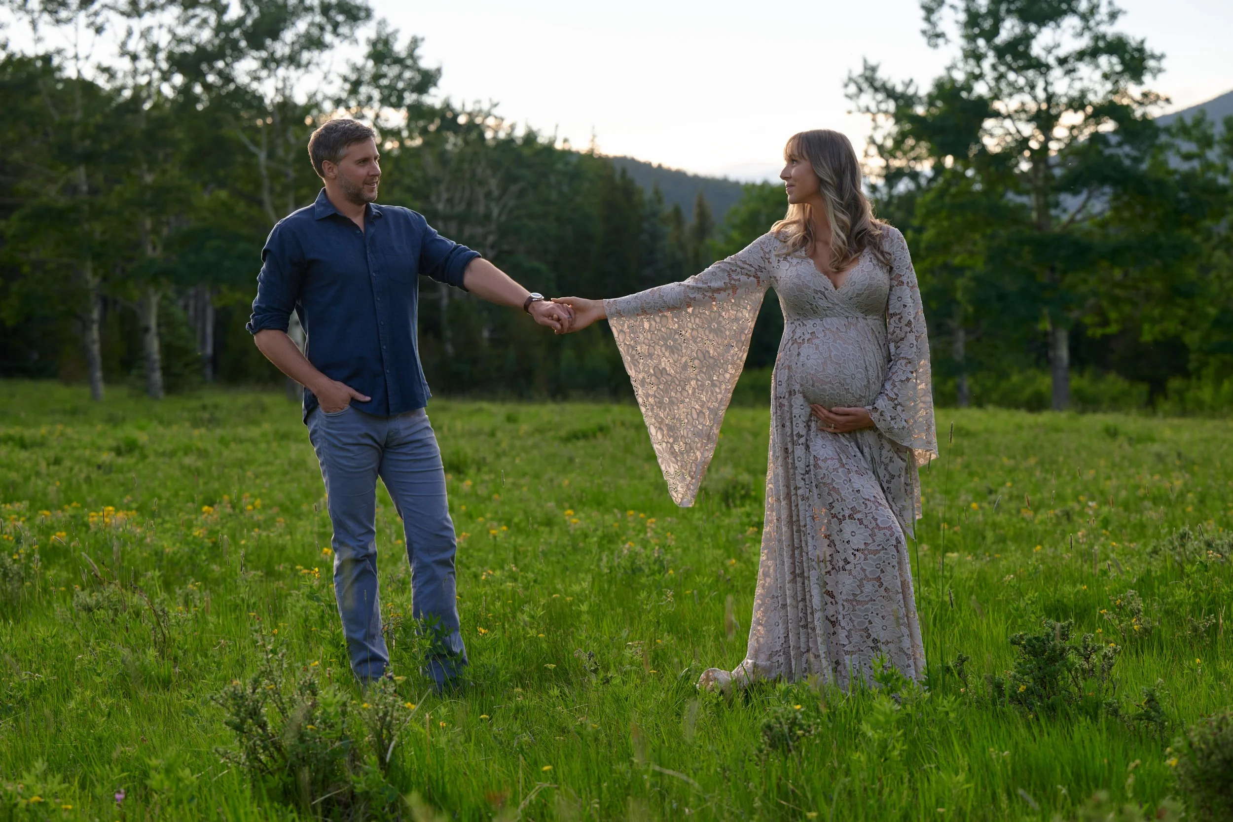 Sarah on the Beaver Brook Watershed Trailhead during her maternity session.