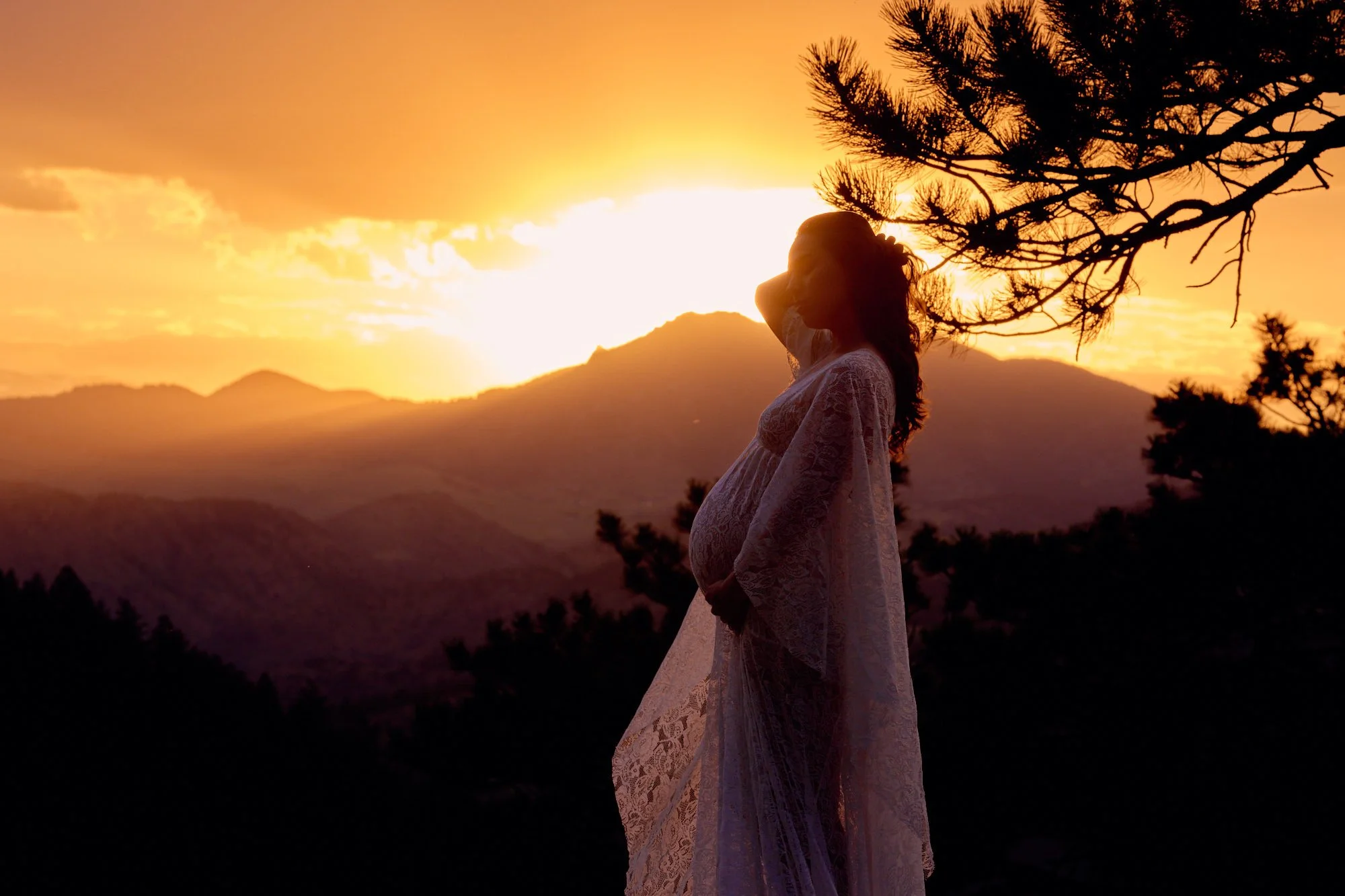Nadia at one of the best maternity photo locations in Colorado, photographed by Ethan Herrold.