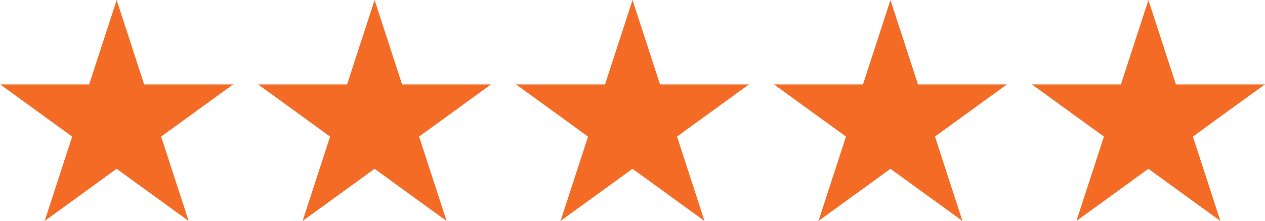 Five gold stars from more than two hundred client reviews.