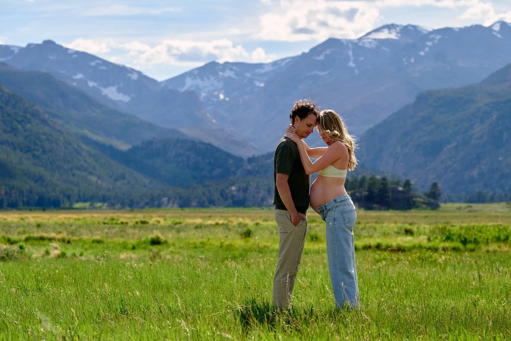 Maternity Couples Session in Rocky Mountain National Park