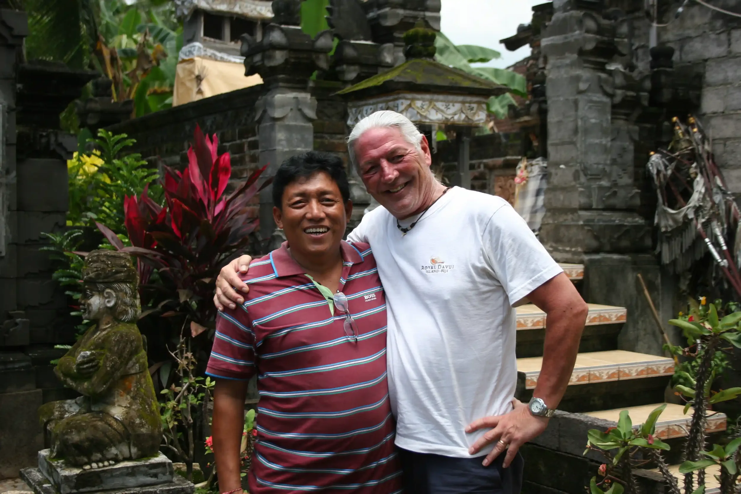 Two old friends reunited in a Lovina village after twenty five years apart