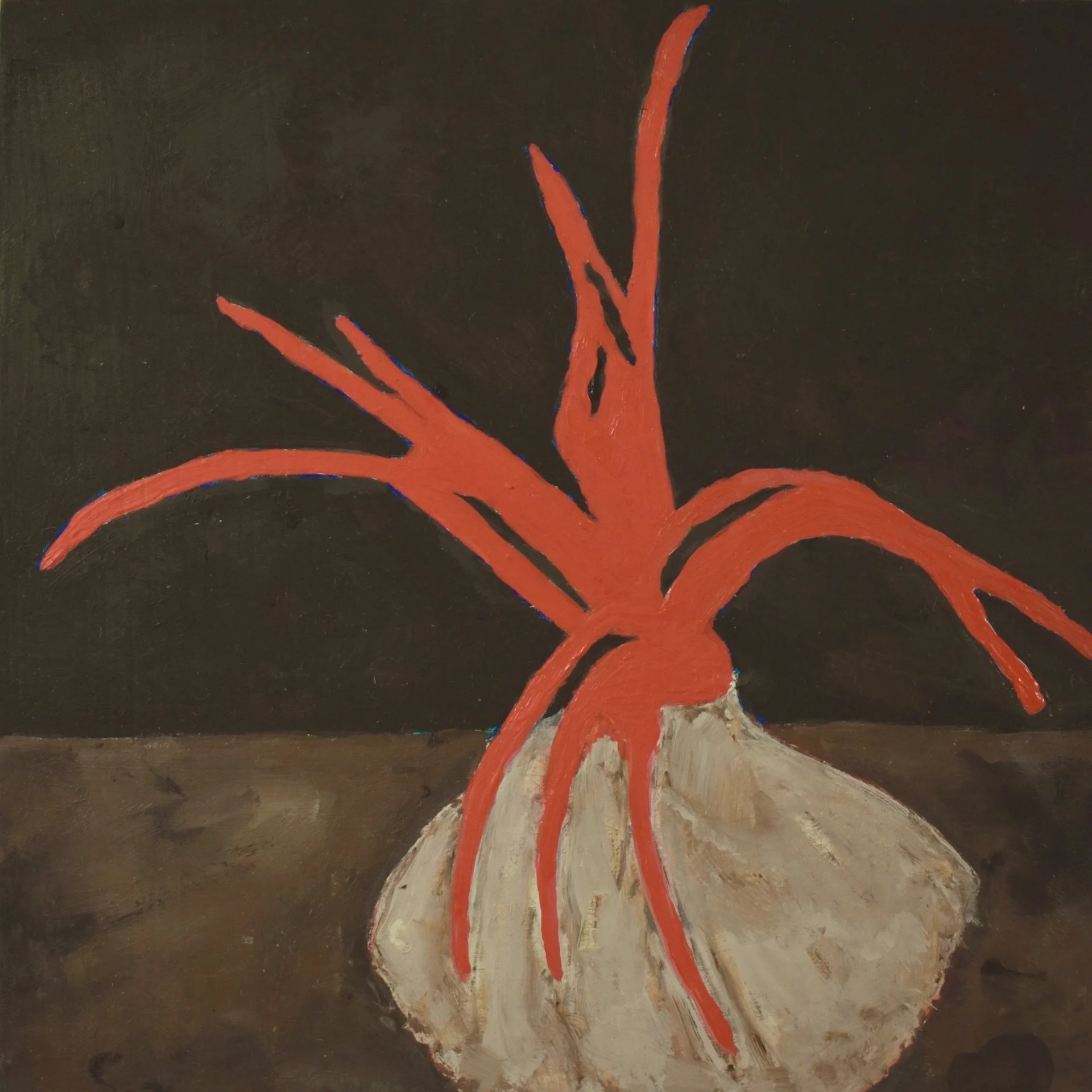 Priscilla in Red  oil on panel  6" x 6" 