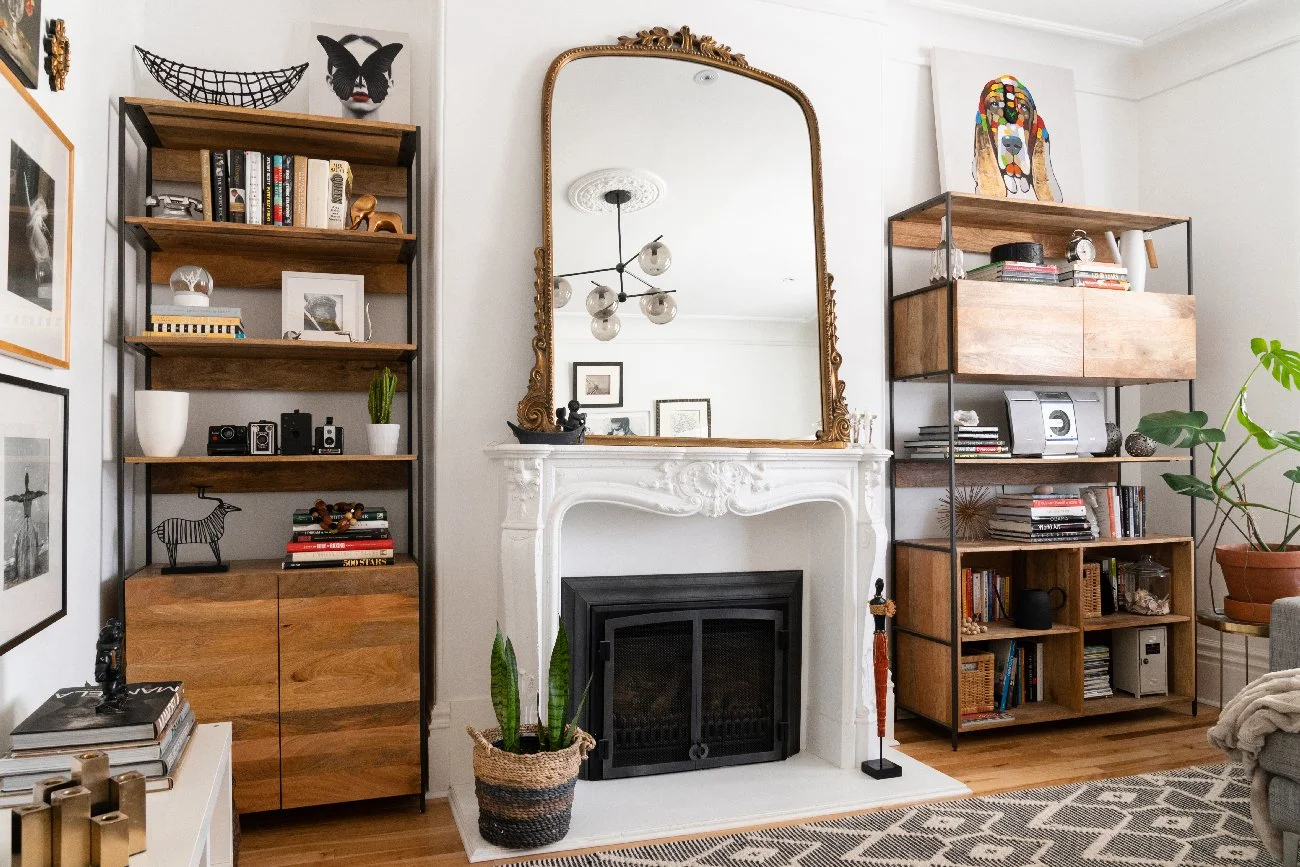 Salon rénové par une designer d'intérieur montréalaise, photo magazine