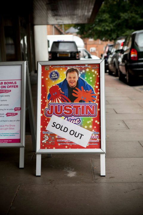 Justin played to sold out houses