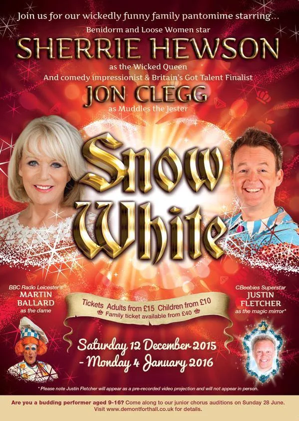 Mirror Mirror on the Wall, what is the 2015 panto at De Montford Hall?