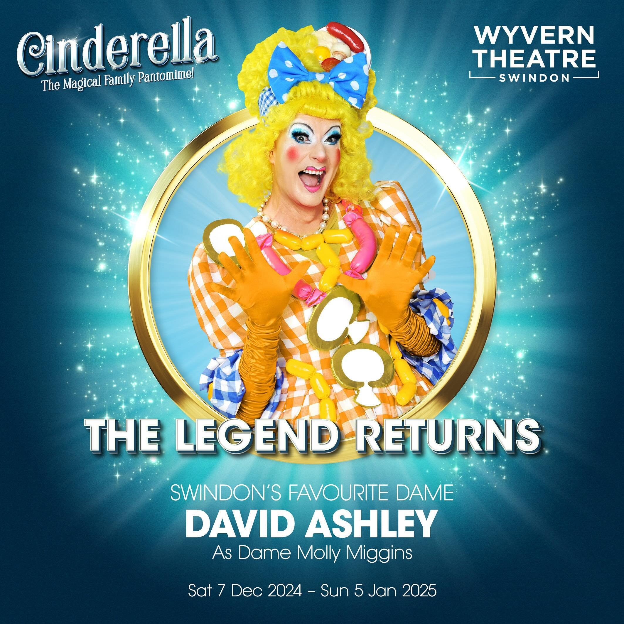The brilliant David Ashley returns to Swindon as Dame Molly Miggins in the magical pantomime Cinderella!

#aveit #panto #swindonpanto 
@wyverntheatre @dashley.austin