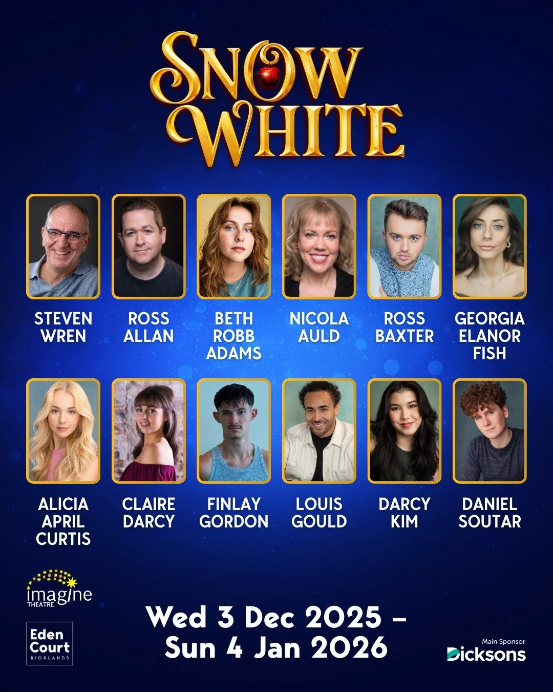 Meet the cast of the magical Eden Court panto, Snow White
@edencourttheatrecinema 

#panto #snowwhite #festivefun #highlands