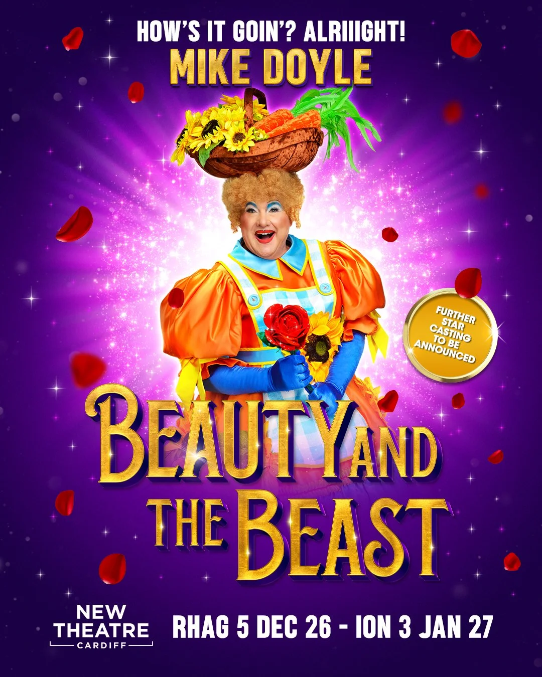 'How's it goin'? Alriiight!' 

Imagine Theatre are thrilled to announce that MIKE DOYLE will return as Dame to New Theatre Cardiff in the magical pantomime Beauty and the Beast this Christmas. We can't wait to get started. 😀

🌹💜❤️💛💜❤️💛🌹