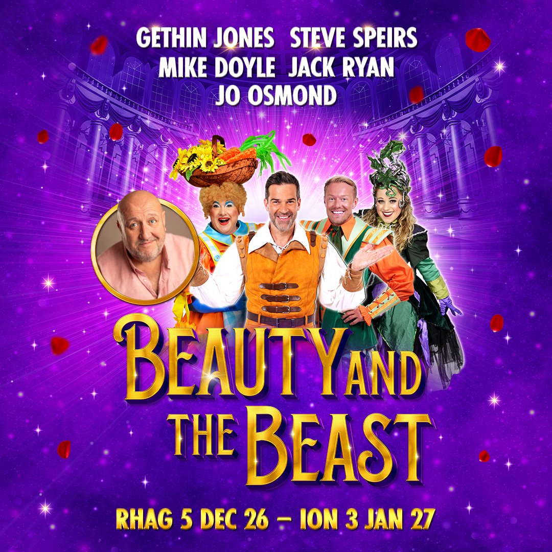 Beauty and the Beast at New Theatre Cardiff Casting Image featuring Gethin Jones, Steve Speirs, Mike Doyle, Jack Ryan and Jo Osmond