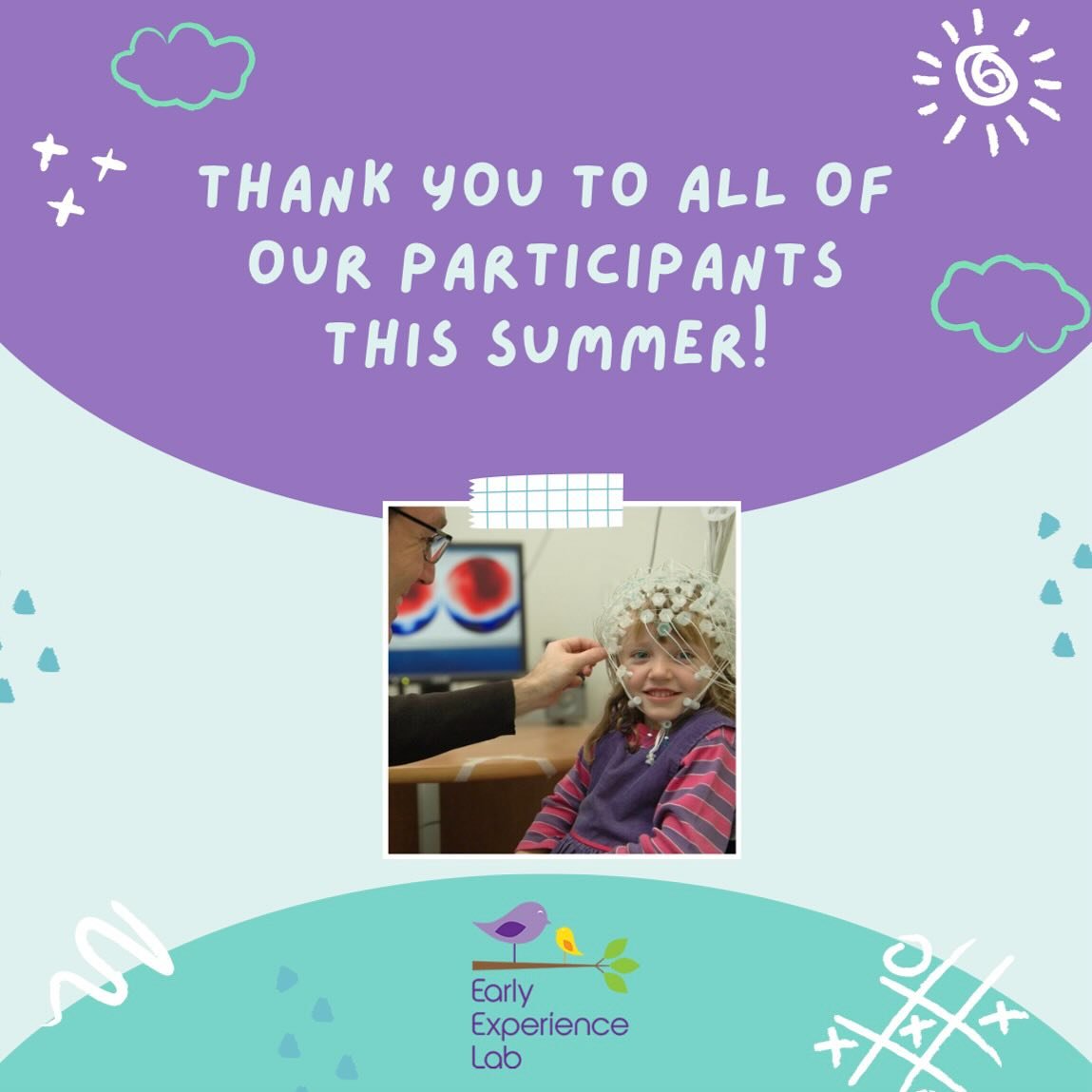 As summer comes to an end and back to school season starts, we wanted to take this time to thank all of the families that participated in our research over the summer! We hope to see you in the fall so check out our website www.earlyexperiencelab.ca 