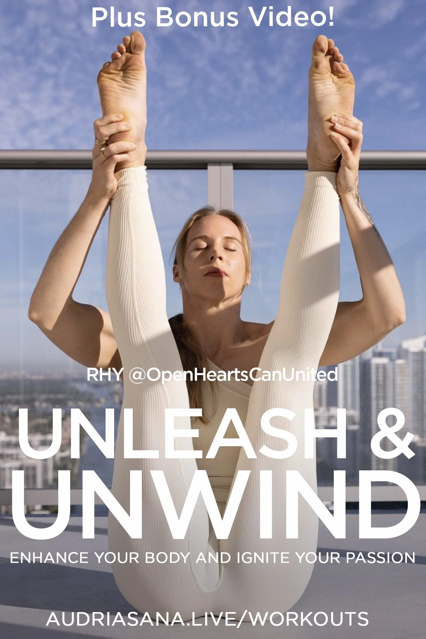 Introducing Unleash & Unwind with Rhy - the ultimate guide to unlocking your body's potential and embracing a sexier, more flexible you! Get ready to dive into the world of foam rolling, band strength, flexibility, and a bedtime stretching routine th