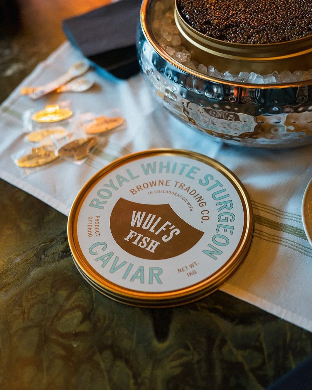 Celebrating the launch of @wulfsfish and @brownetradingco Caviar Partnership. What a fun project for us at @vervaine to collaborate with these legends on the packaging. 
📸 @jmleachdotworld