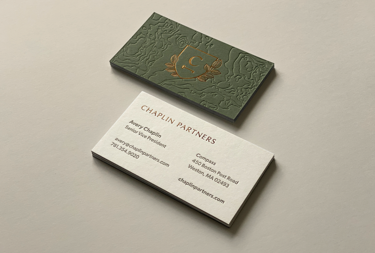 Chaplin Partners business card design by Vervaine Design
