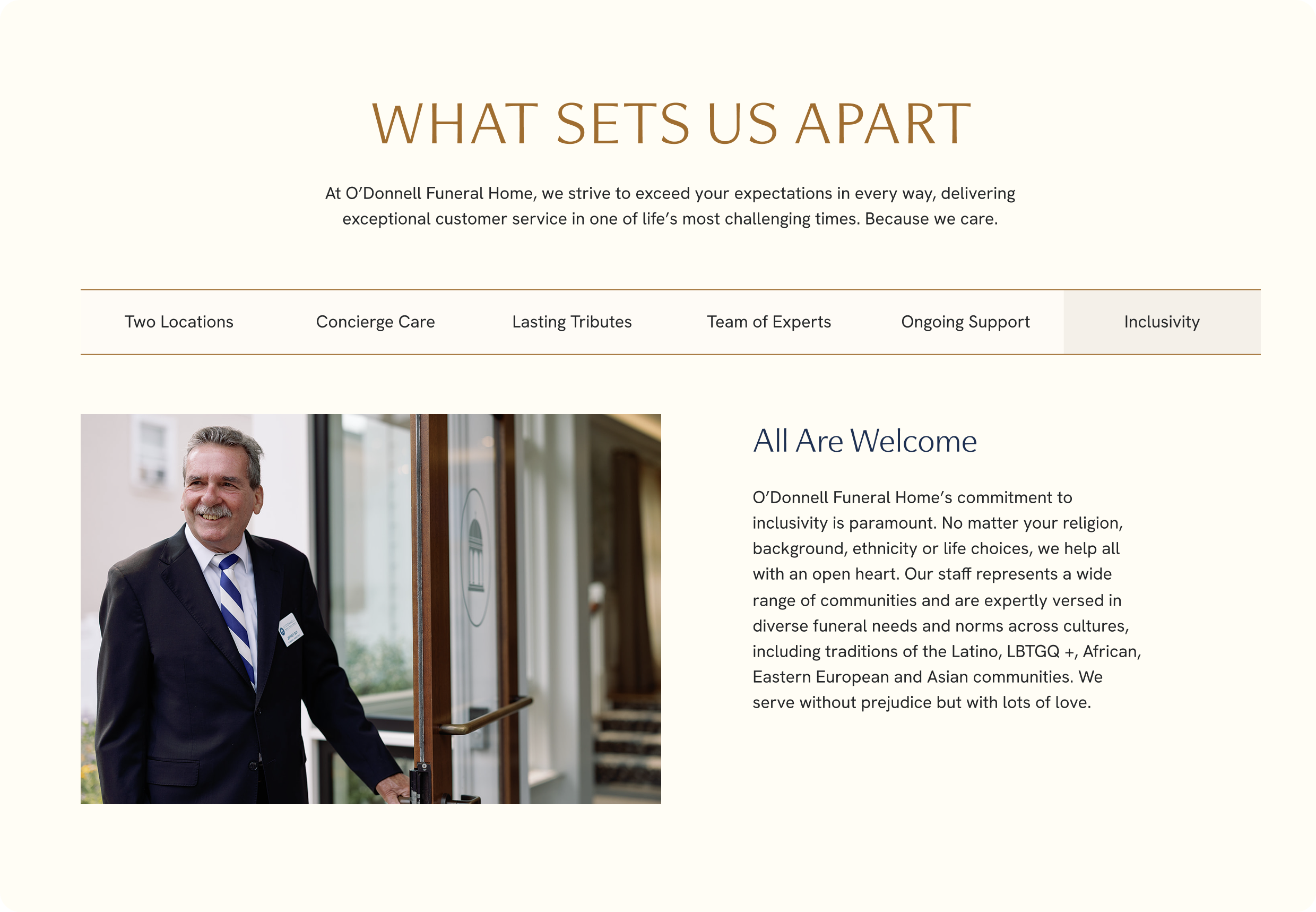 Vervaine designed O'Donnell website interior page