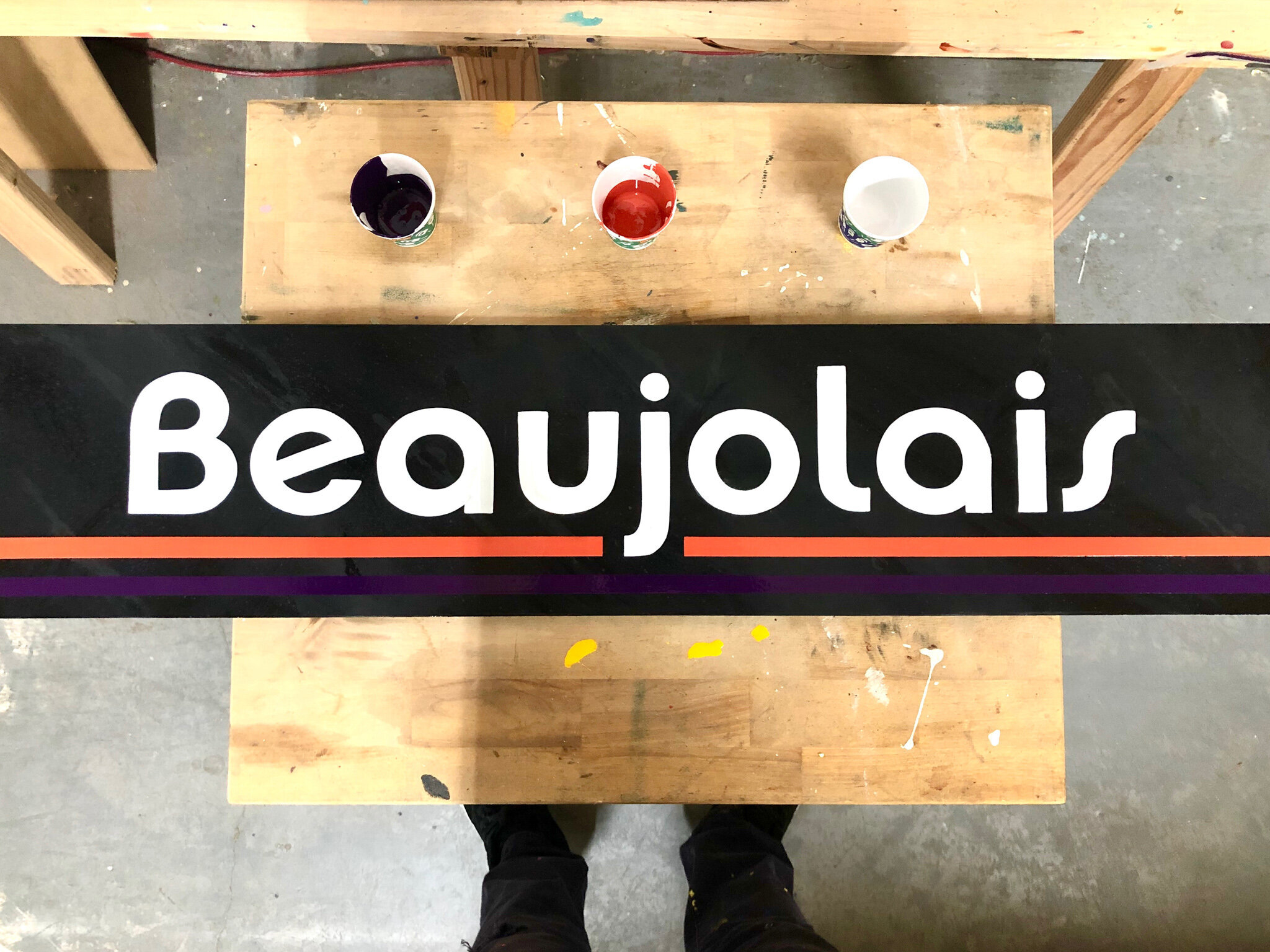 hand painted sign for Beaujolais by Manning Signs
