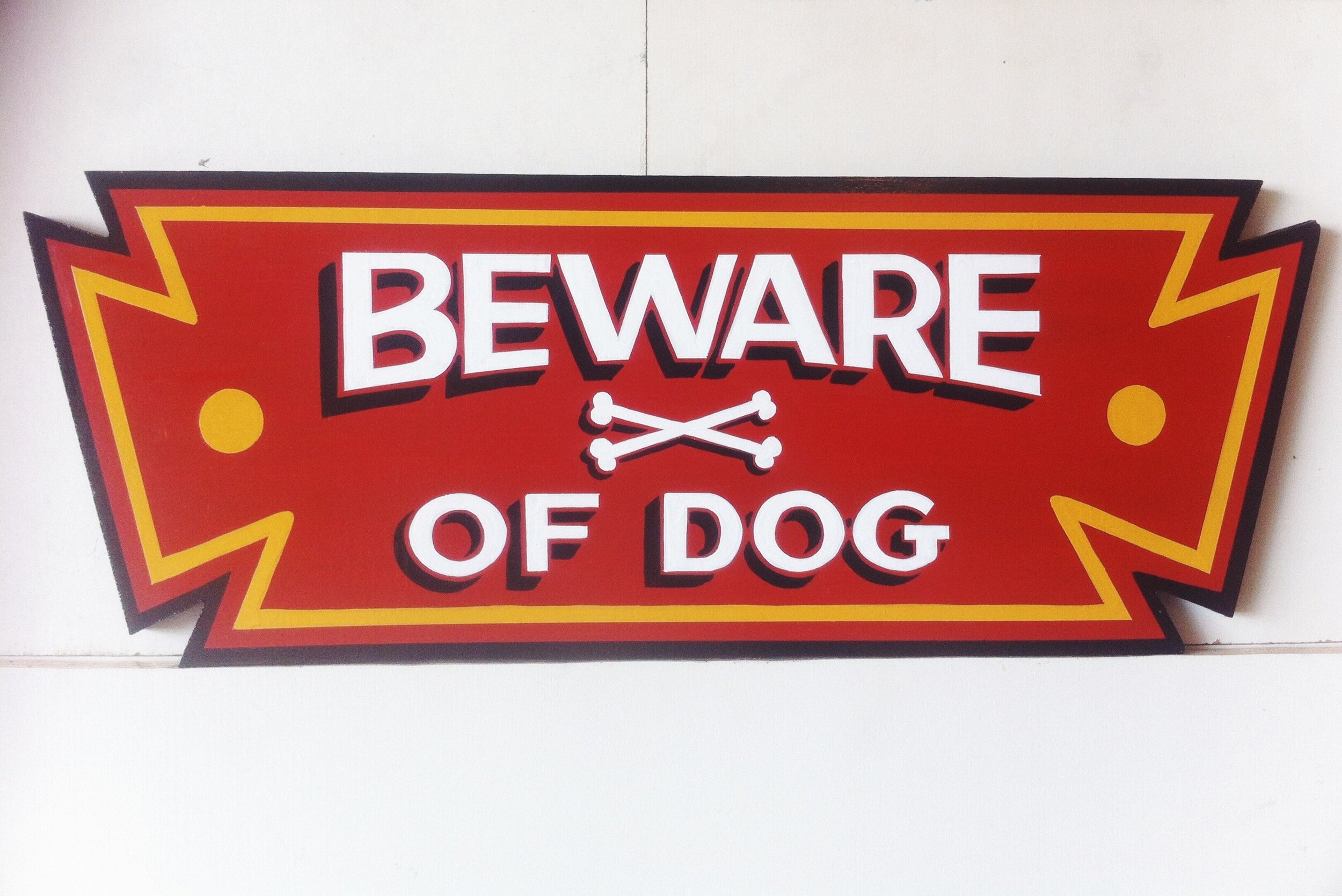 Handpainted beware of dog sign by Manning Signs