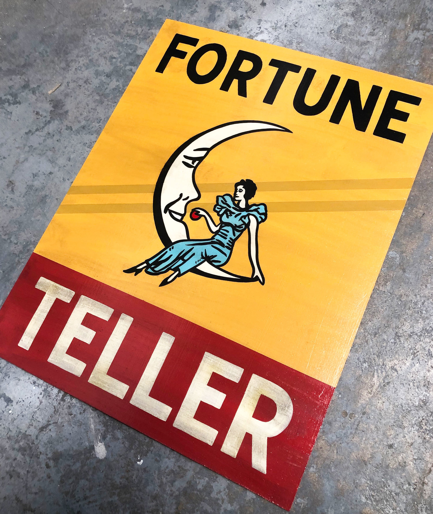 hand painted sign fortune teller