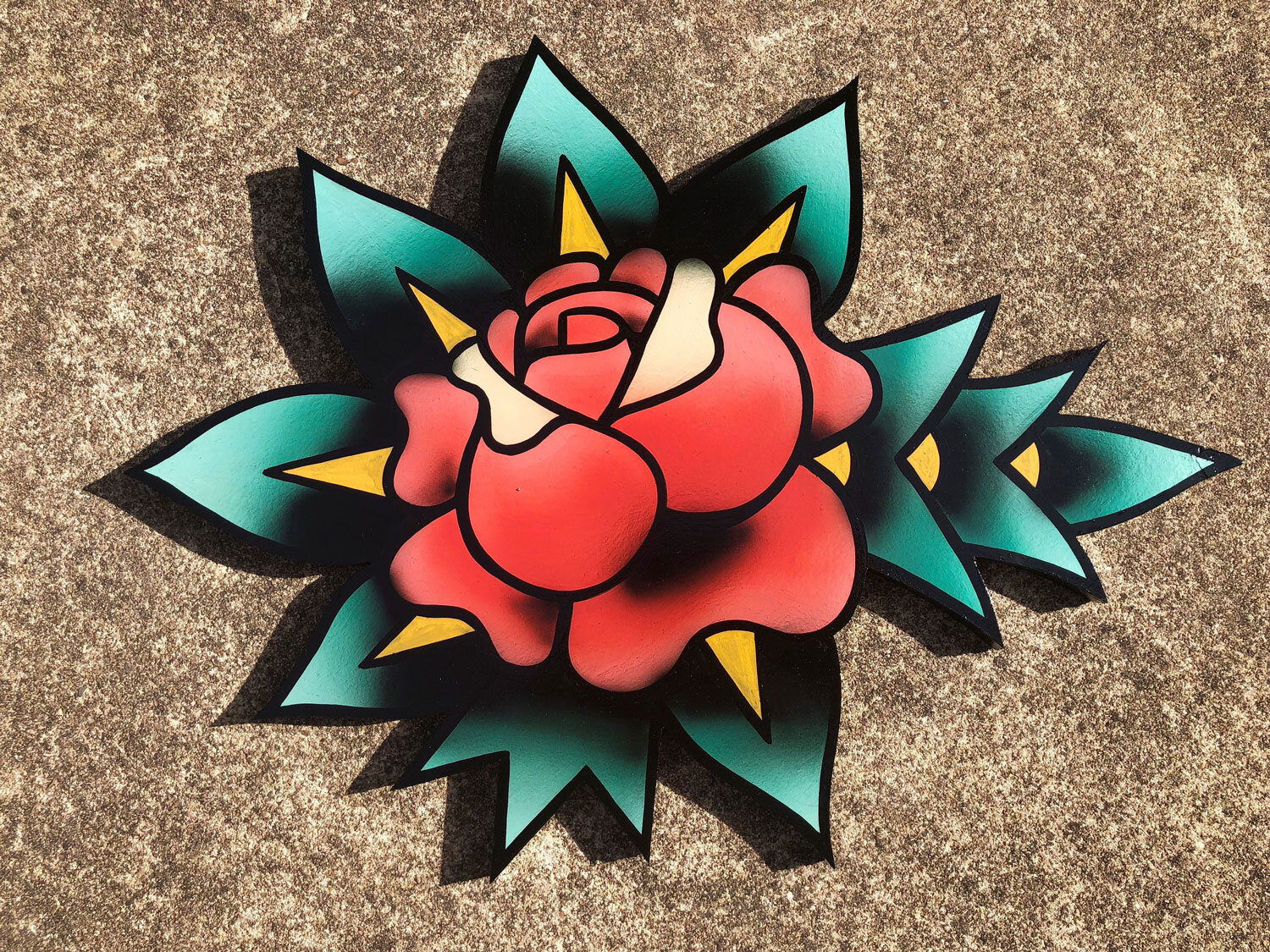 handpainted rose sign