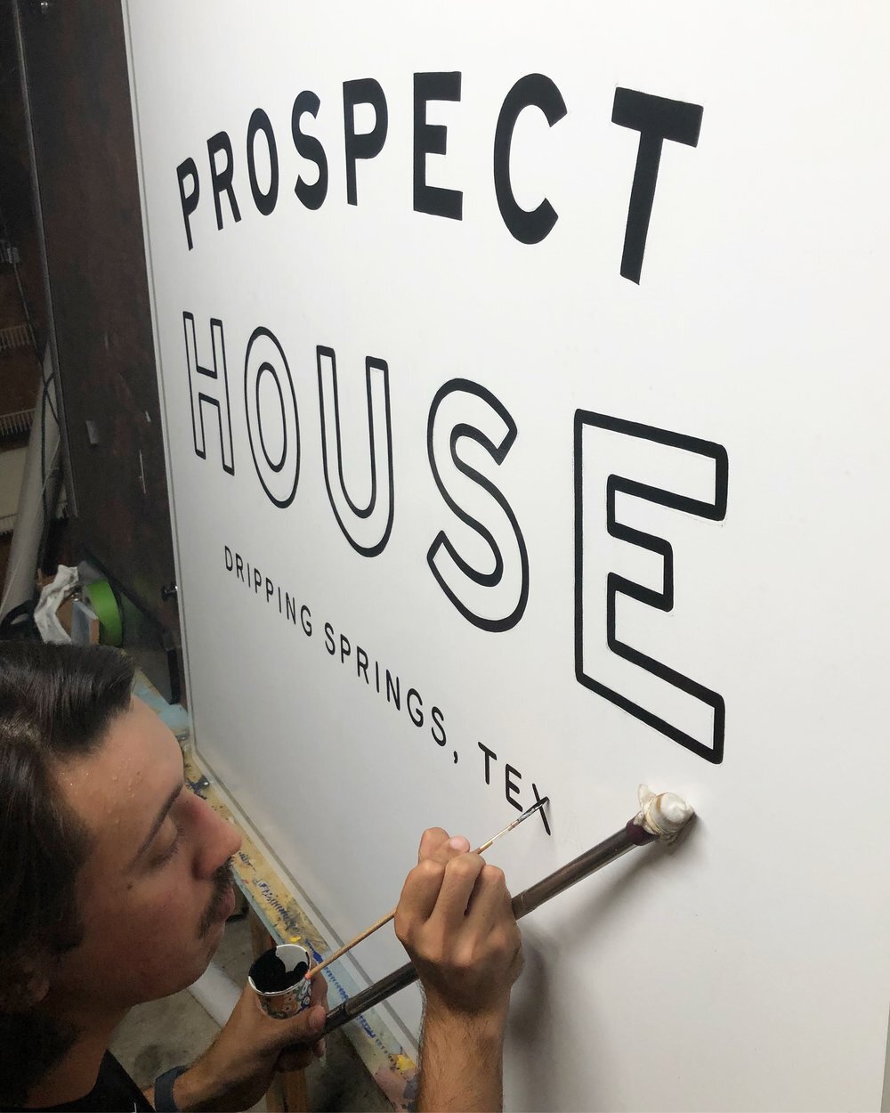 Hand Painted Logo for Prospect House by Andrew Manning