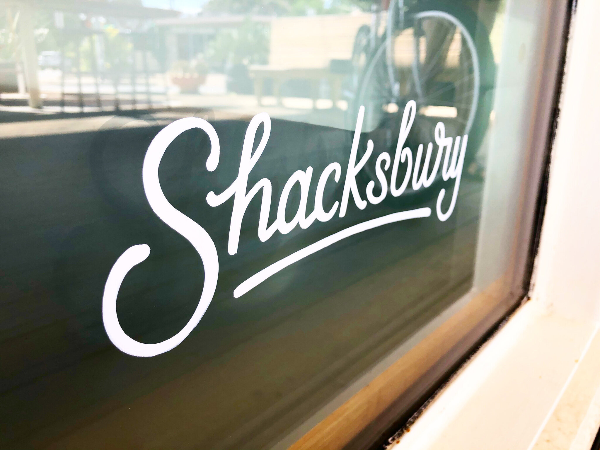 Hand painted Shacksbury logo by Manning Signs