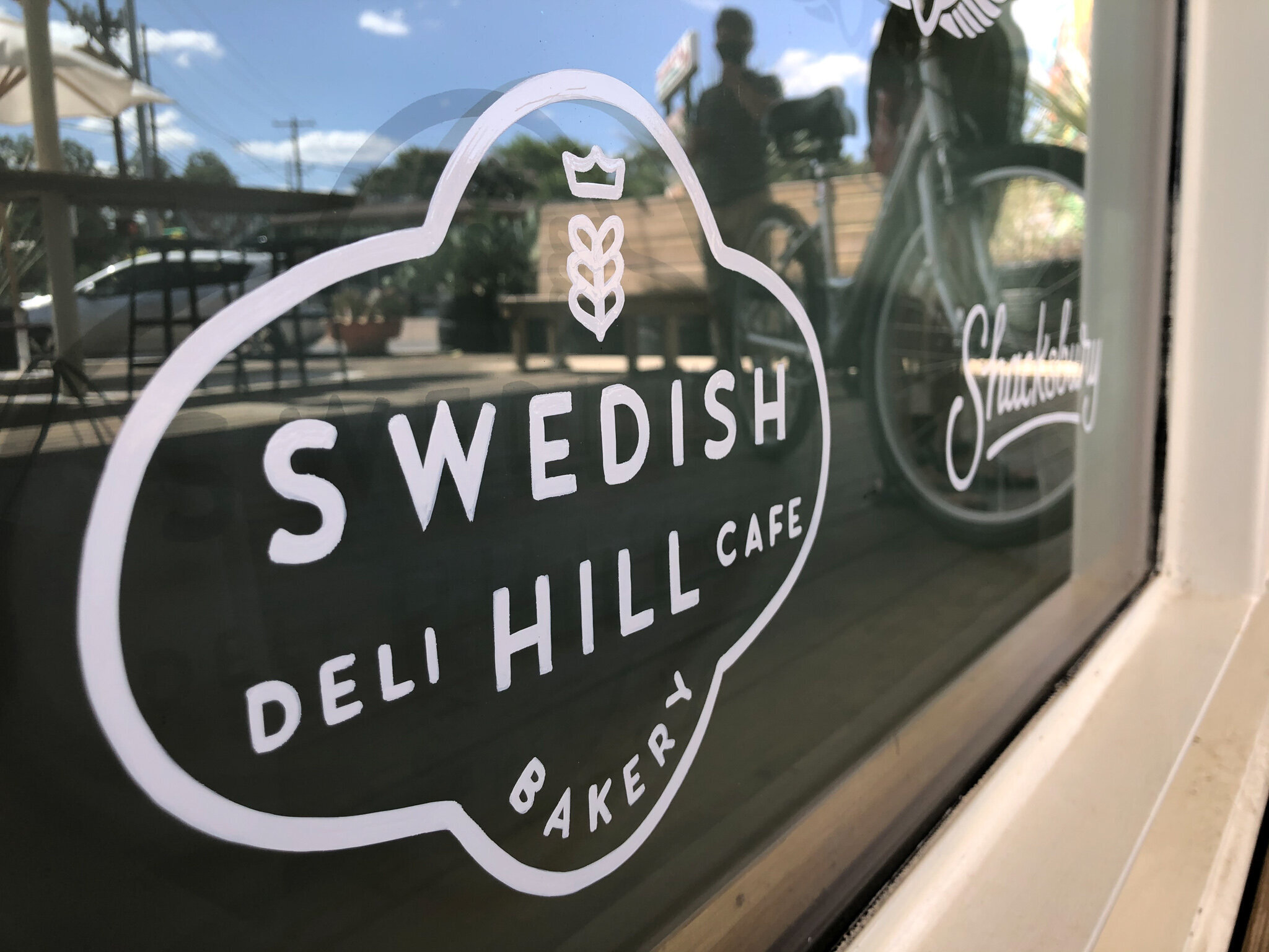 Hand Painted Logo for Swedish Hill Bakery - Austin, Texas by Manning Signs