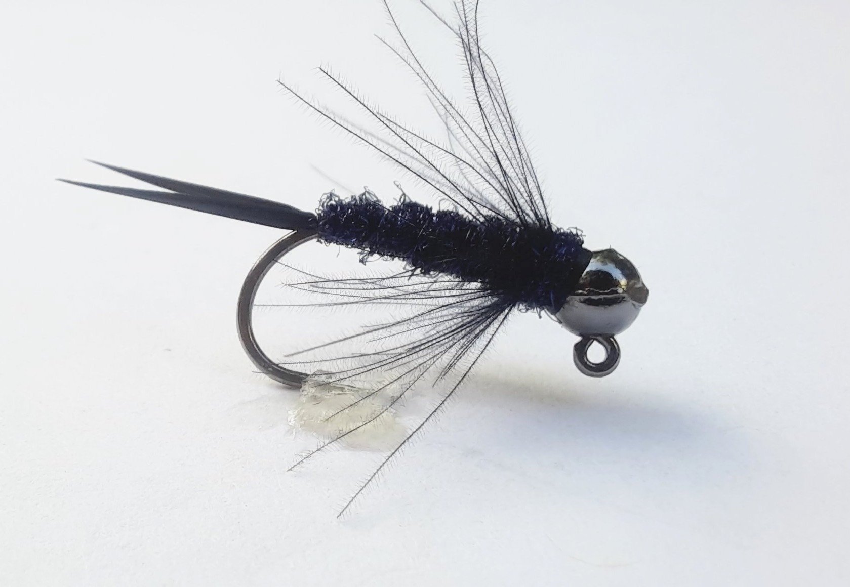 4 - UV Black CDC Stonefly Jig - Euro Jigs. Tungsten Stone fly Nymphs. Barbless CDC Soft Hackle Flies. Colorado Trout Flies.