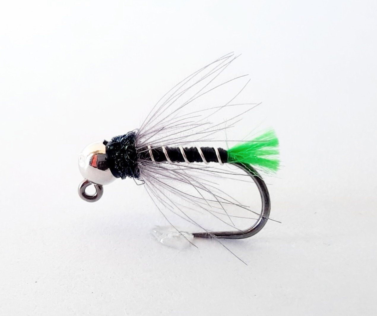 4 - Tungsten Green Tag Nymph - Euro Nymphs. Tungsten Jig. Barbless. Baetis Nymph. Trout. Flies.