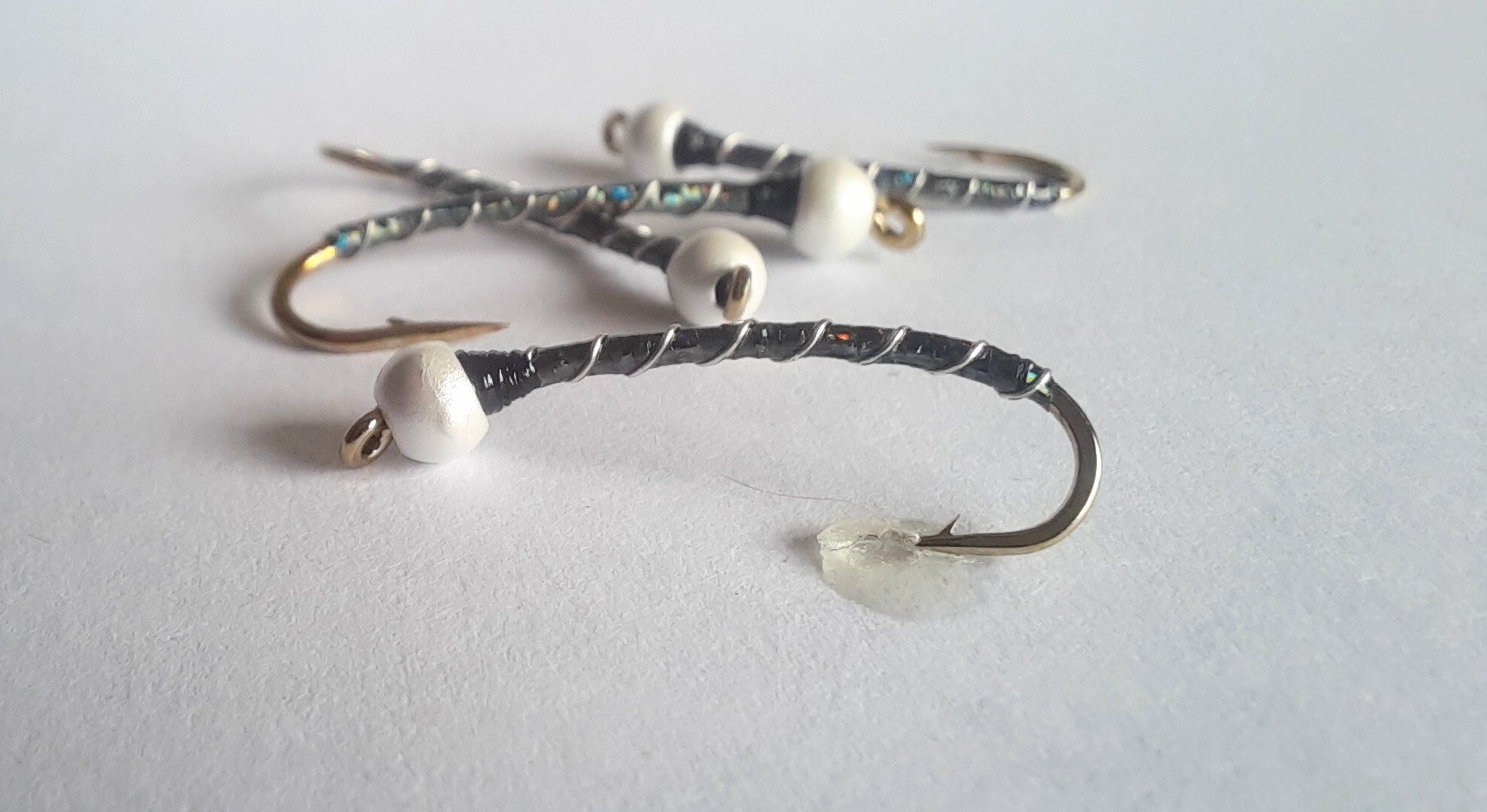 4 - Holo Black Chironomid - Midges. Best Chironomids. Tungsten. Colorado Trout Flies. Fly Fishing Flies.