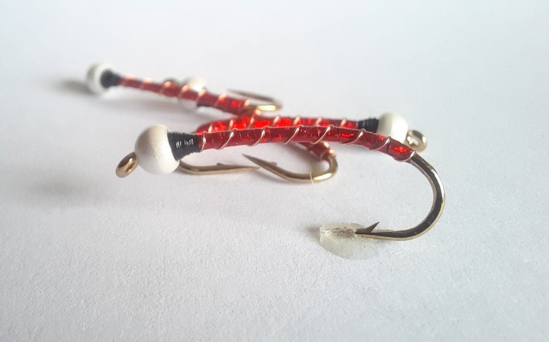 4 - Holo Red Chironomid - Midges. Best Chironomids. Tungsten. Colorado Trout Flies. Fly Fishing Flies.