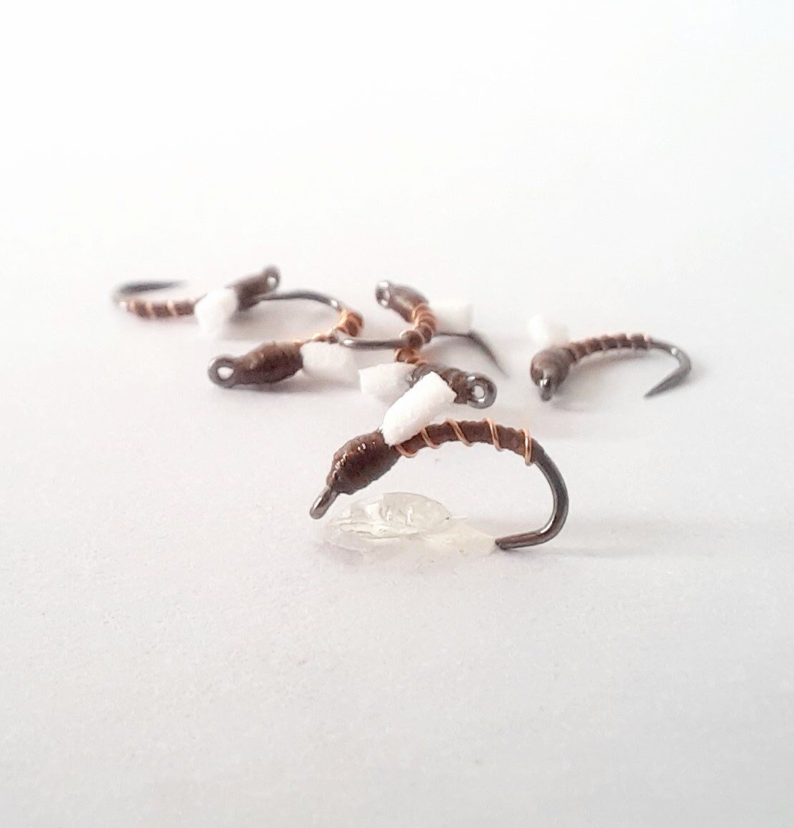 4 - Chocolate Midge Emerger. Midges and Emergers. Foam Wing. Fly Fishing Flies. Colorado Trout Flies. Handmade. Best Emerger Patterns.