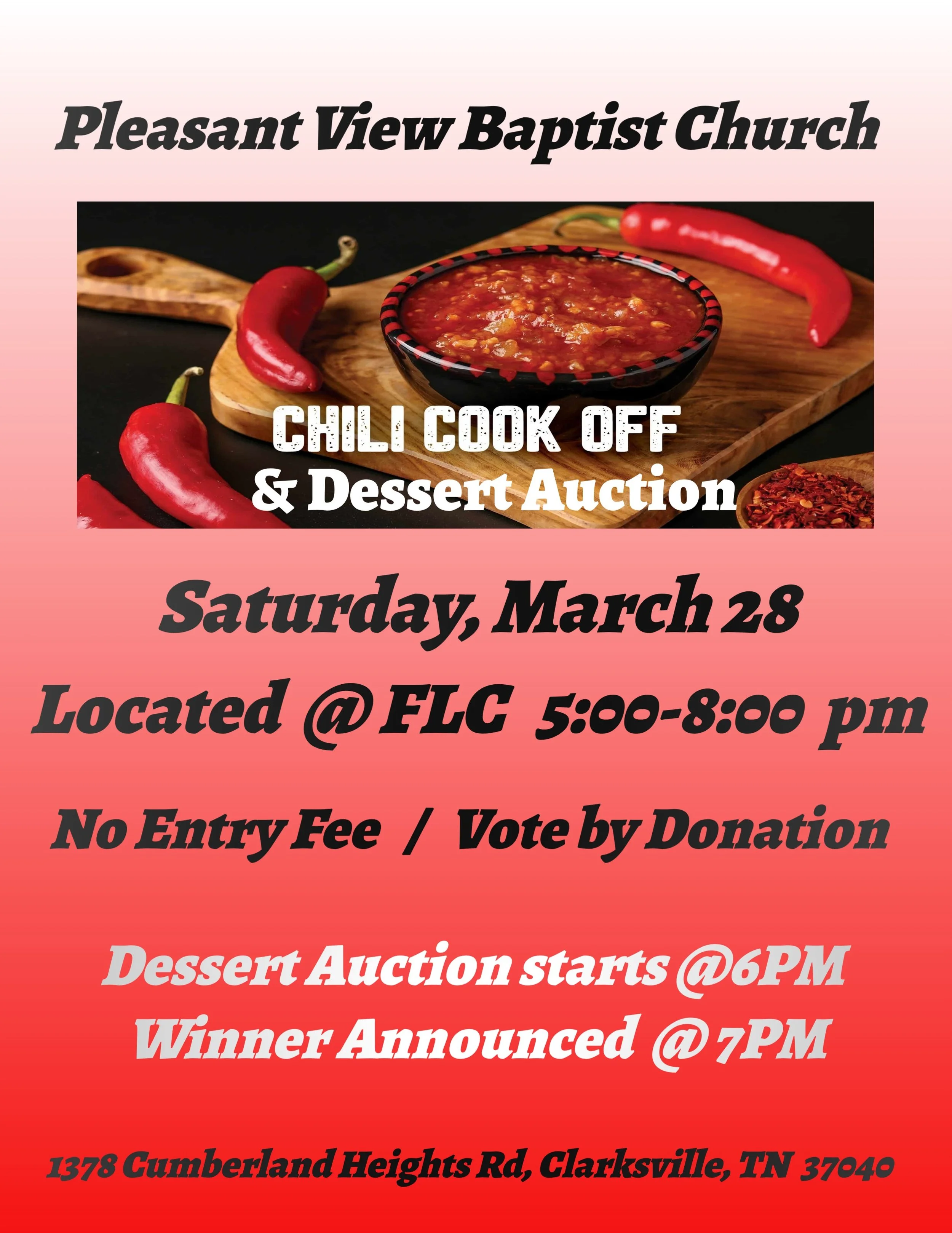 2026 Chili Cook-Off & Dessert Auction
