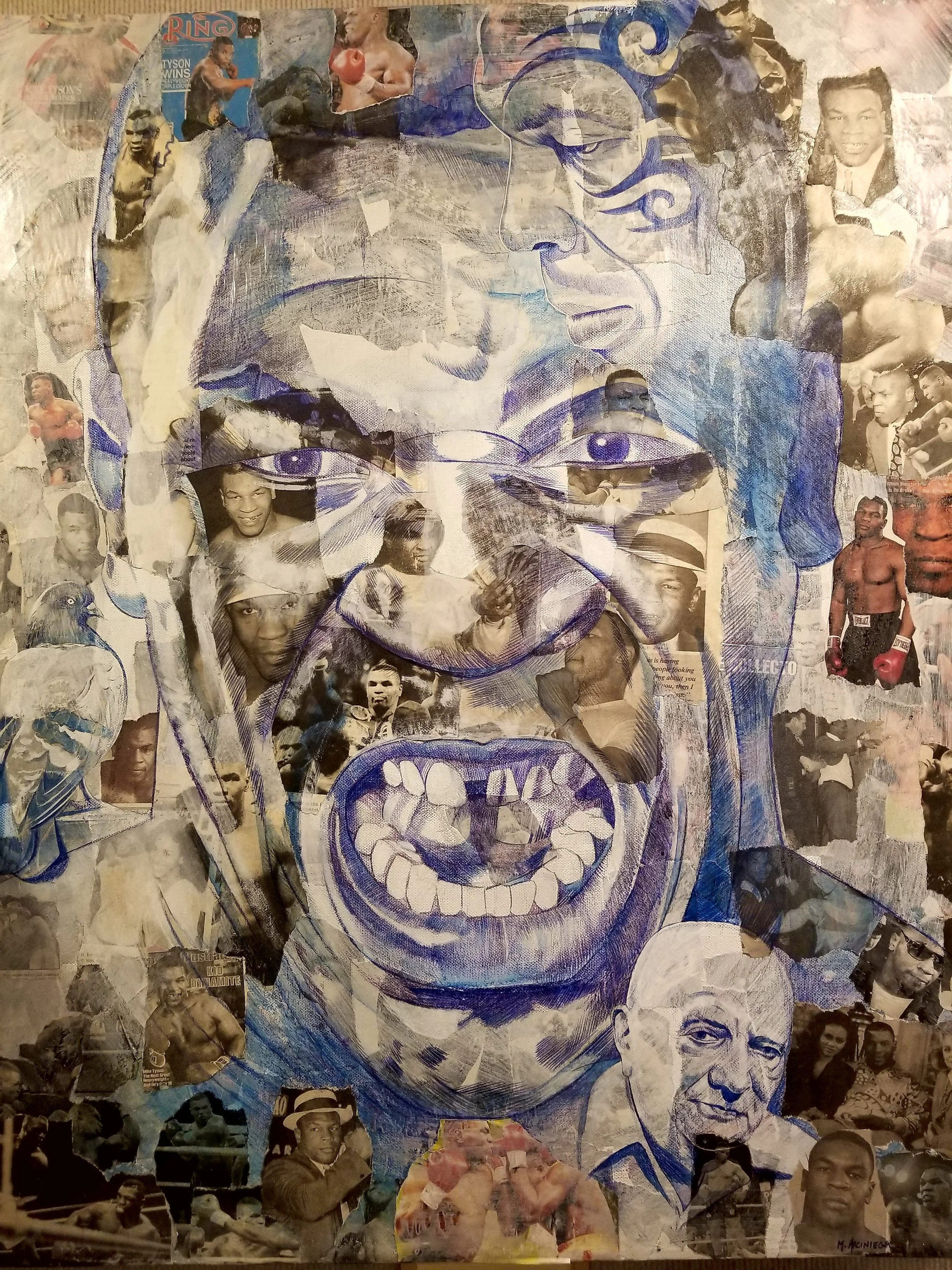 Water color, colored pencil & collage
