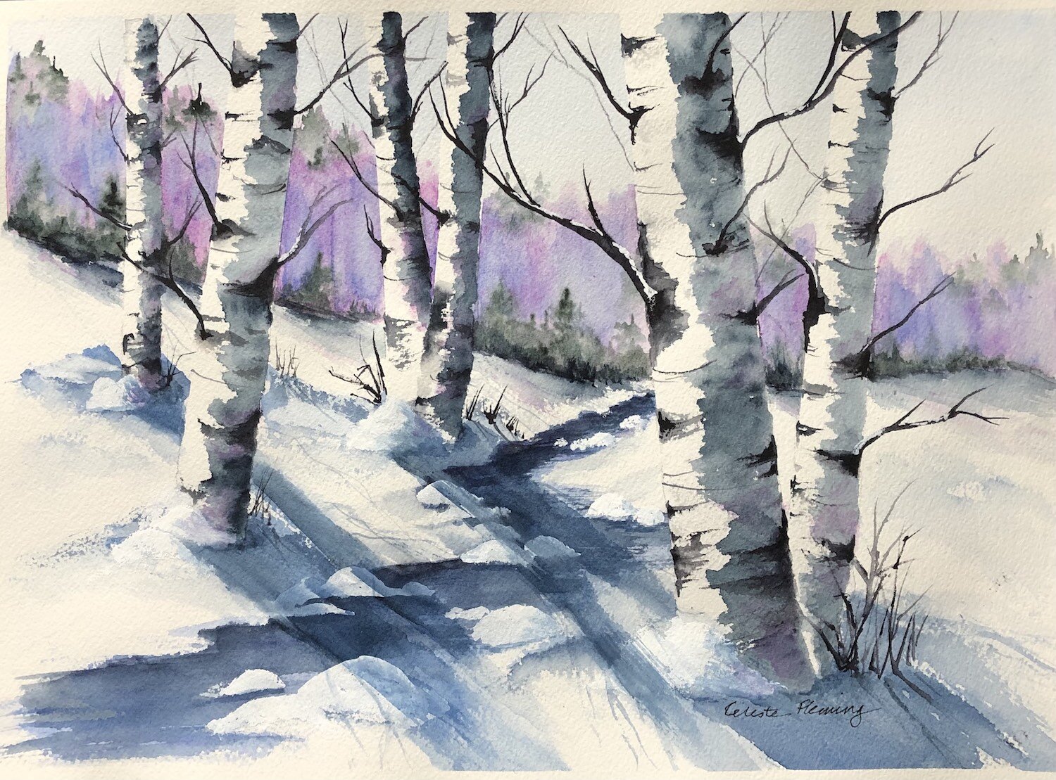 Snowy Birches - SOLD